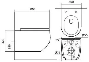 Унитаз подвесной безободковый Aquatek Европа белый AQ1900T-00, 2
