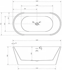 Ванна акриловая отдельностоящая Abber 160x75 AB9320-1.6 Ванна акриловая отдельностоящая Abber 160x75 AB9320-1.6, 2