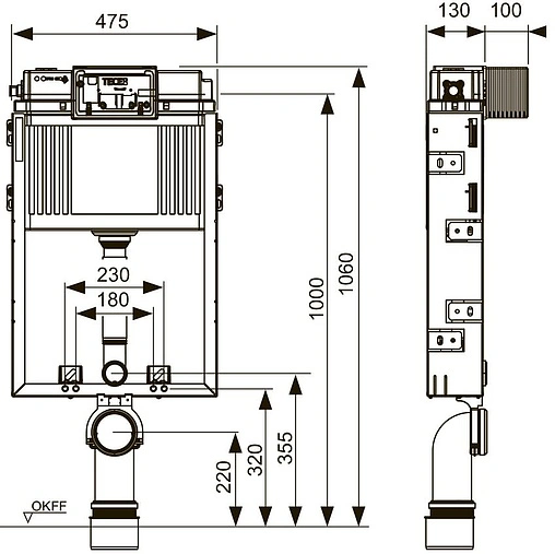 Инсталляция для подвесного унитаза TECEbox 9370300 Инсталляция для подвесного унитаза TECEbox 9370300