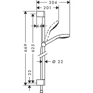 Душевая стойка Hansgrohe Croma Select S 110 1jet 65см хром/белый 26564400 Душевая стойка Hansgrohe Croma Select S 110 1jet 65см хром/белый 26564400, 2