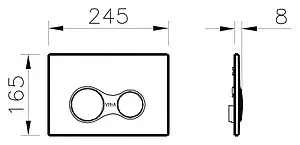 Клавиша смыва для унитаза VitrA Sirius 740-0411 кнопки/черный матовый, кольца/хром глянцевый, 2