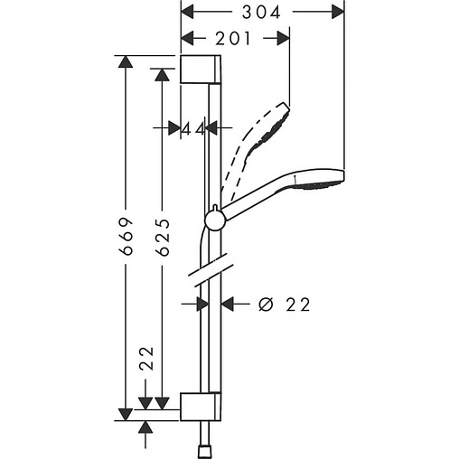 Душевая стойка Hansgrohe Croma Select S 110 1jet 65см хром/белый 26564400