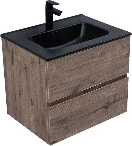 Тумба под умывальник подвесная Aquanet Алвита New 60 дуб веллингтон/табак 00334184