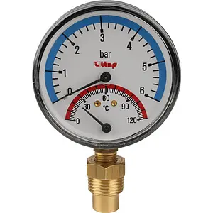 Термоманометр радиальный Itap 80мм 6 бар 120°С ½&quot; 484B012, 1