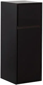 Шкаф-пенал подвесной Aquanet Милан 35 R чёрный глянец 00306376, 1