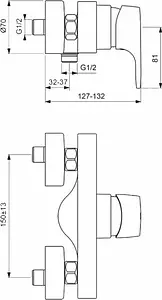Смеситель для душа Vidima One хром BA085AA Смеситель для душа Vidima One хром BA085AA, 2
