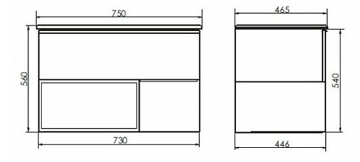 Тумба-умывальник подвесная Comforty Франкфурт 75 дуб шоколадно-коричневый/чёрный 00004150531CF