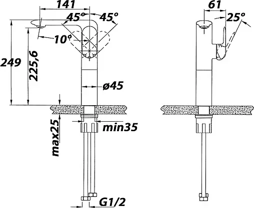 Смеситель для раковины BelBagno Ferrano хром FER-LMC-CRM
