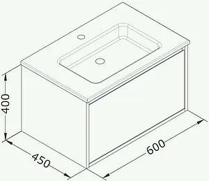 Тумба-умывальник подвесная ISVEA Pro 60 серый 21MGS070061I+10SL50061SV Тумба-умывальник подвесная ISVEA Pro 60 серый 21MGS070061I+10SL50061SV, 2