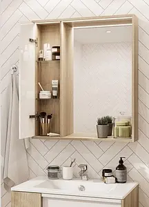 Шкаф-зеркало Aquaton Бостон 60 L дуб эврика/белый 1A240202BN010, 4