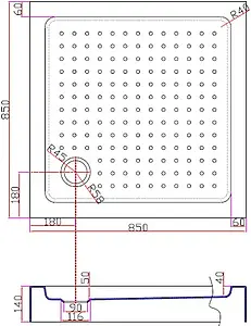 Поддон для душа Cezares Tray TRAY-A-A-85-15-W Поддон для душа Cezares Tray TRAY-A-A-85-15-W, 3