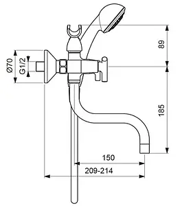 Смеситель для ванны Vidima Trinity хром BA260AA Смеситель для ванны Vidima Trinity хром BA260AA, 2