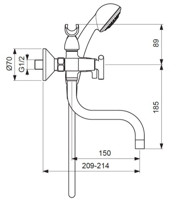Смеситель для ванны Vidima Trinity хром BA260AA Смеситель для ванны Vidima Trinity хром BA260AA