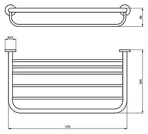 Полка для полотенец Ideal Standard IOM хром A9106AA, 2