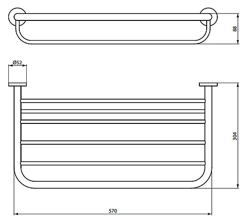 Полка для полотенец Ideal Standard IOM хром A9106AA
