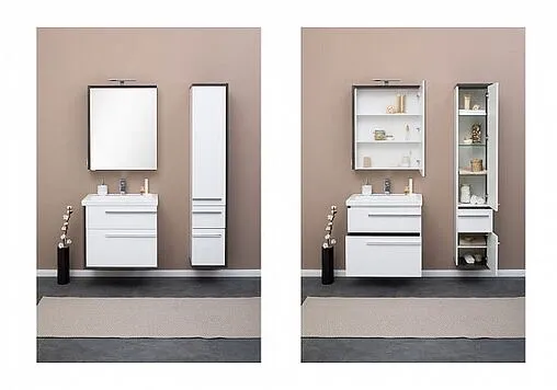 Шкаф-пенал Aquanet Фостер 35 R белый/эвкалипт мистери 00202062