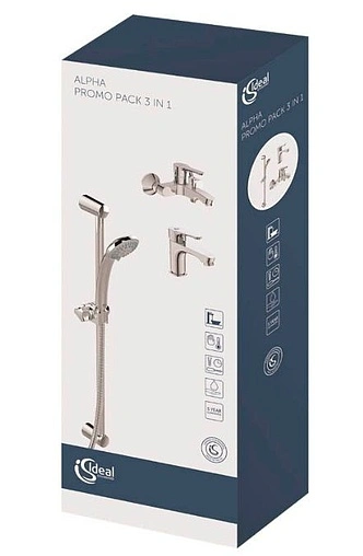 Комплект для ванны 3 в 1 Ideal Standard Alpha хром BD004AA