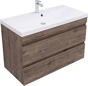 Тумба-умывальник подвесная Aquanet Нота New 100 дуб веллингтон/табак 00334194+00284116 Тумба-умывальник подвесная Aquanet Нота New 100 дуб веллингтон/табак 00334194+00284116, 5