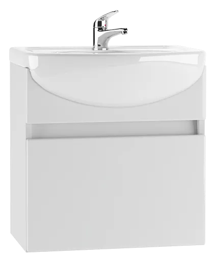 Тумба-умывальник подвесной Айсберг Классик 55 белый DA3006T+4607152360509