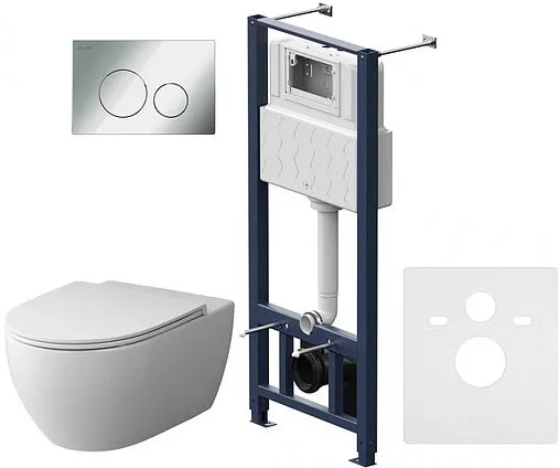 Комплект 6 в 1 Am.Pm Awe FlashClean IS49051.111700 с кнопкой хром глянцевый