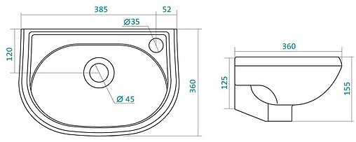 Раковина Santek Бриз 40L белый 1WH110442