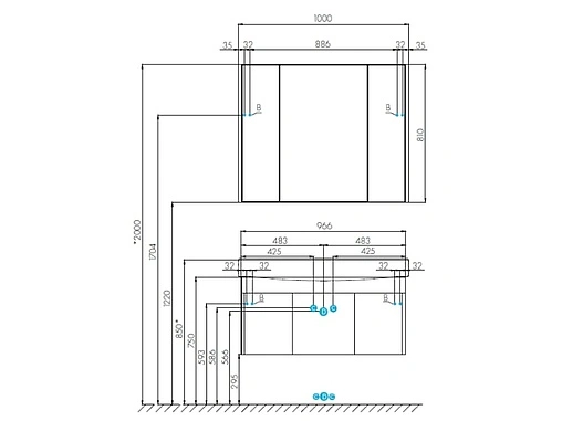 Шкаф-зеркало Aquaton Беверли 100 белый 1A237202BV010