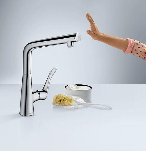 Смеситель для кухни Hansgrohe Metris Select M71 320 1jet под сталь 14883800