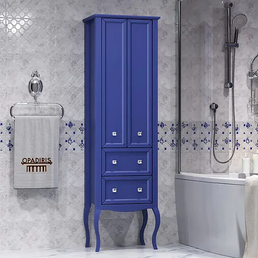 Шкаф-пенал напольный двухстворчатый Opadiris Валери 56 сапфир 00-00007338