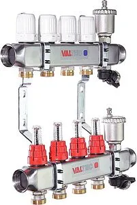 Группа коллекторная с расходомерами 9 отводов 1&quot;в/в x ¾&quot;ек Valtec VTc.586.EMNX.0609, 4
