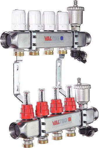 Группа коллекторная с расходомерами 9 отводов 1&quot;в/в x ¾&quot;ек Valtec VTc.586.EMNX.0609