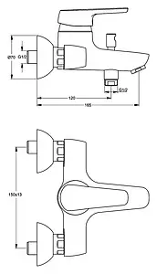 Смеситель для ванны Ideal Standard Cerasprint new хром B9566AA, 2
