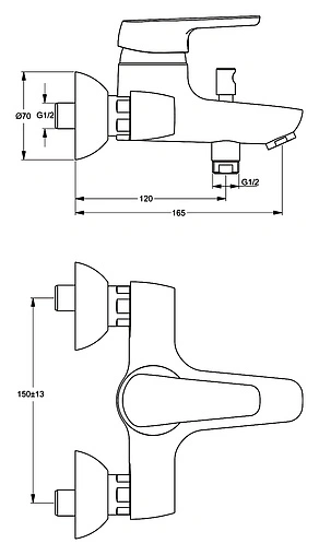 Смеситель для ванны Ideal Standard Cerasprint new хром B9566AA