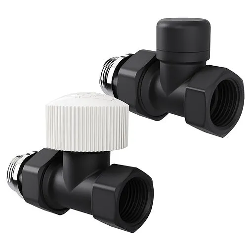 Комплект вентилей терморегулирующих прямых ½&quot; в/н Royal Thermo Design черный RATVDP11212BL