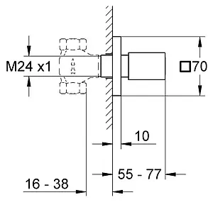 Вентиль запорный Grohe Eurocube хром 19910000, 2