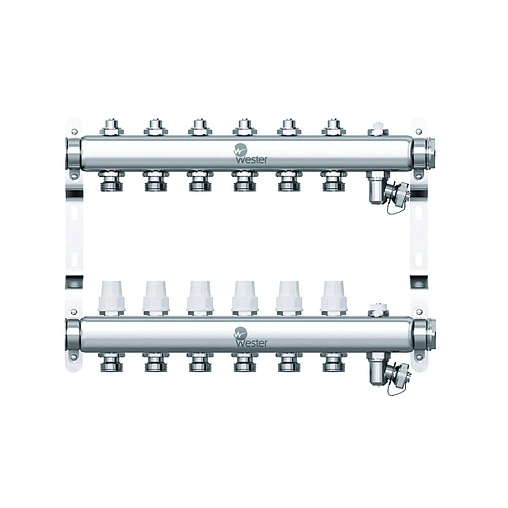 Группа коллекторная без расходомеров 6 отводов 1&quot;в/в x ¾&quot;ек Wester W903.6