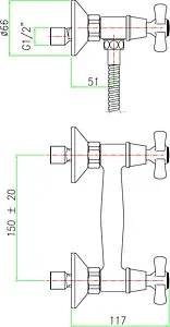 Смеситель для душа Fiore Margot хром 26CR0613, 2