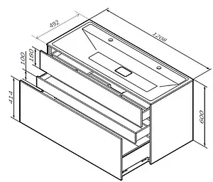Тумба под умывальник подвесная Am.Pm Inspire 2.0 120 элегантный серый M50AFHX1203EGM Тумба под умывальник подвесная Am.Pm Inspire 2.0 120 элегантный серый M50AFHX1203EGM, 2