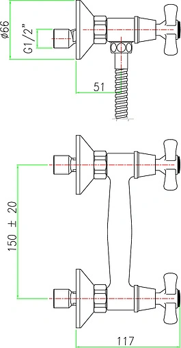 Смеситель для душа Fiore Margot хром 26CR0613