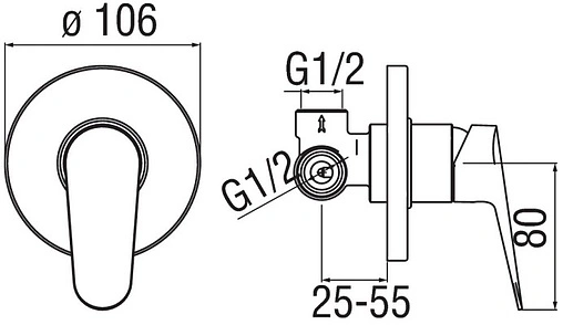 Смеситель для душа скрытого монтажа Nobili Blues хром BS101108CR