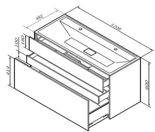 Тумба под умывальник подвесная Am.Pm Inspire 2.0 120 элегантный серый M50AFHX1203EGM Тумба под умывальник подвесная Am.Pm Inspire 2.0 120 элегантный серый M50AFHX1203EGM
