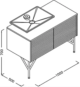 Тумба-умывальник напольная ISVEA Suit 100 белый/дуб 27SUS065101I+10SY50065SV-2C, 2