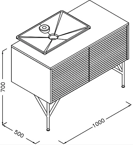Тумба-умывальник напольная ISVEA Suit 100 белый/дуб 27SUS065101I+10SY50065SV-2C