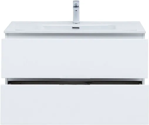 Тумба-умывальник подвесная Aquanet Алвита New 90 белый матовый 00303920+00284029