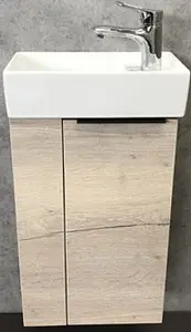 Тумба-умывальник подвесная Comforty Матэ 40 дуб дымчатый 00-00000833CF, 1