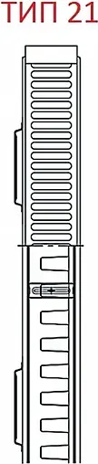 Радиатор стальной панельный ROMMER Compact тип 21 200 x 1000 мм RRS-2010-212100