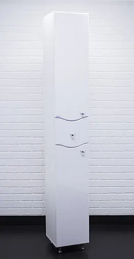 Шкаф-пенал напольный Айсберг Волна 30 L белый DA1005P