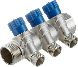 Коллектор регулирующий проходной 3 отвода 1&quot;в/н x ½&quot;к Valtec VTc.560.N.0603, 1