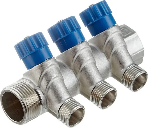Коллектор регулирующий проходной 3 отвода 1&quot;в/н x ½&quot;к Valtec VTc.560.N.0603