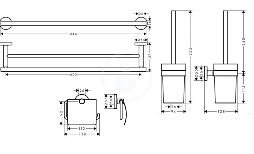 Набор аксессуаров Hansgrohe Logis Universal хром 41727000