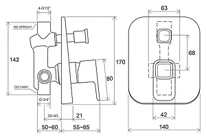 Смеситель для ванны скрытого монтажа Ravak 10° TD 061.00 хром X070068, 2